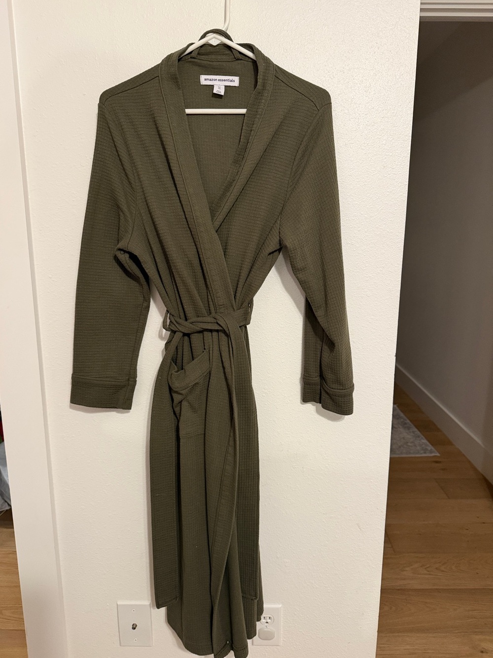 Waffle Knit Long Robe-style Jacket